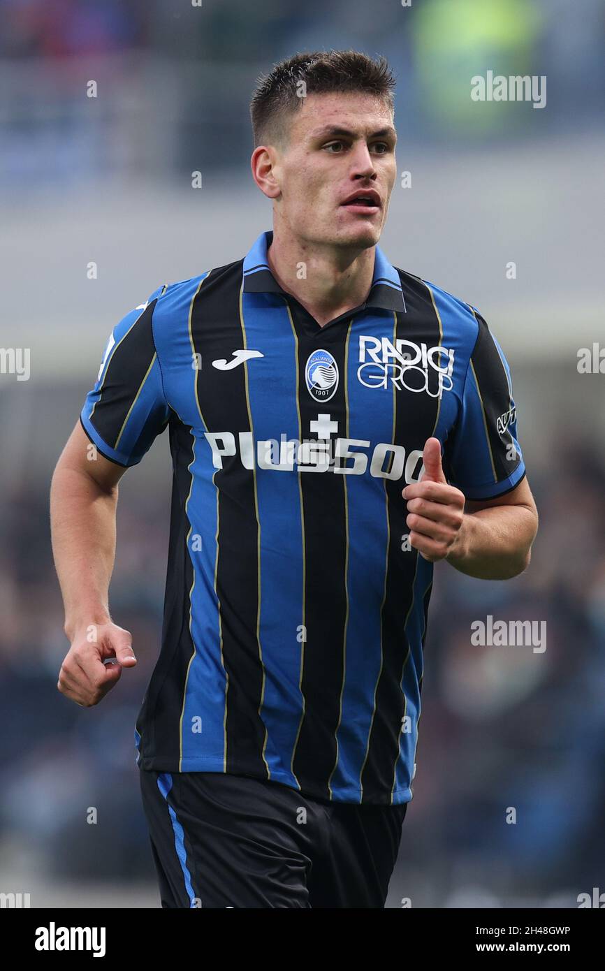 Joakim Maehle (Atalanta Bergamasca Calcio) während des Spiels Atalanta BC gegen SS Lazio, italienische Fußballserie A in Bergamo, Italien, Oktober 30 2021 Stockfoto