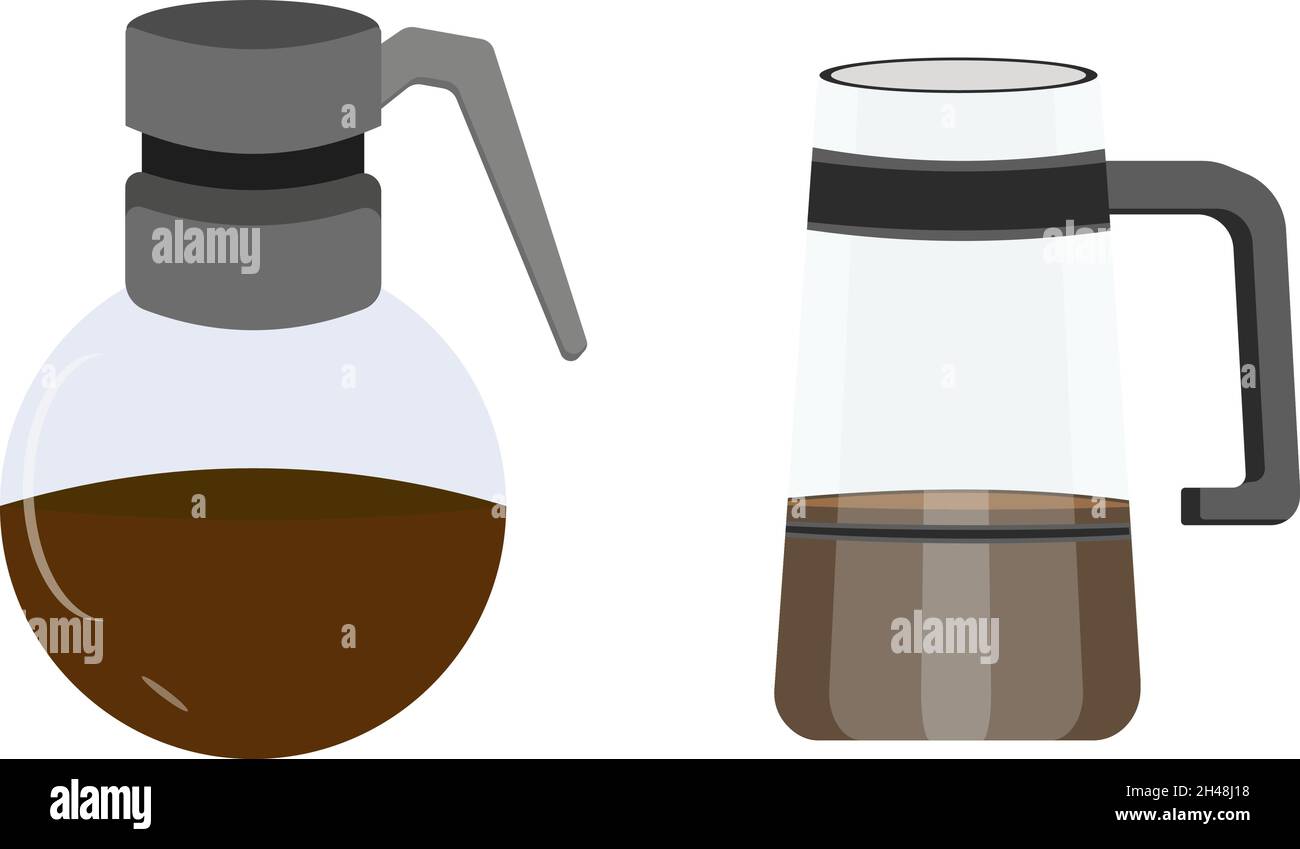 Kaffeekannen, Abbildung, Vektor auf weißem Hintergrund. Stock Vektor