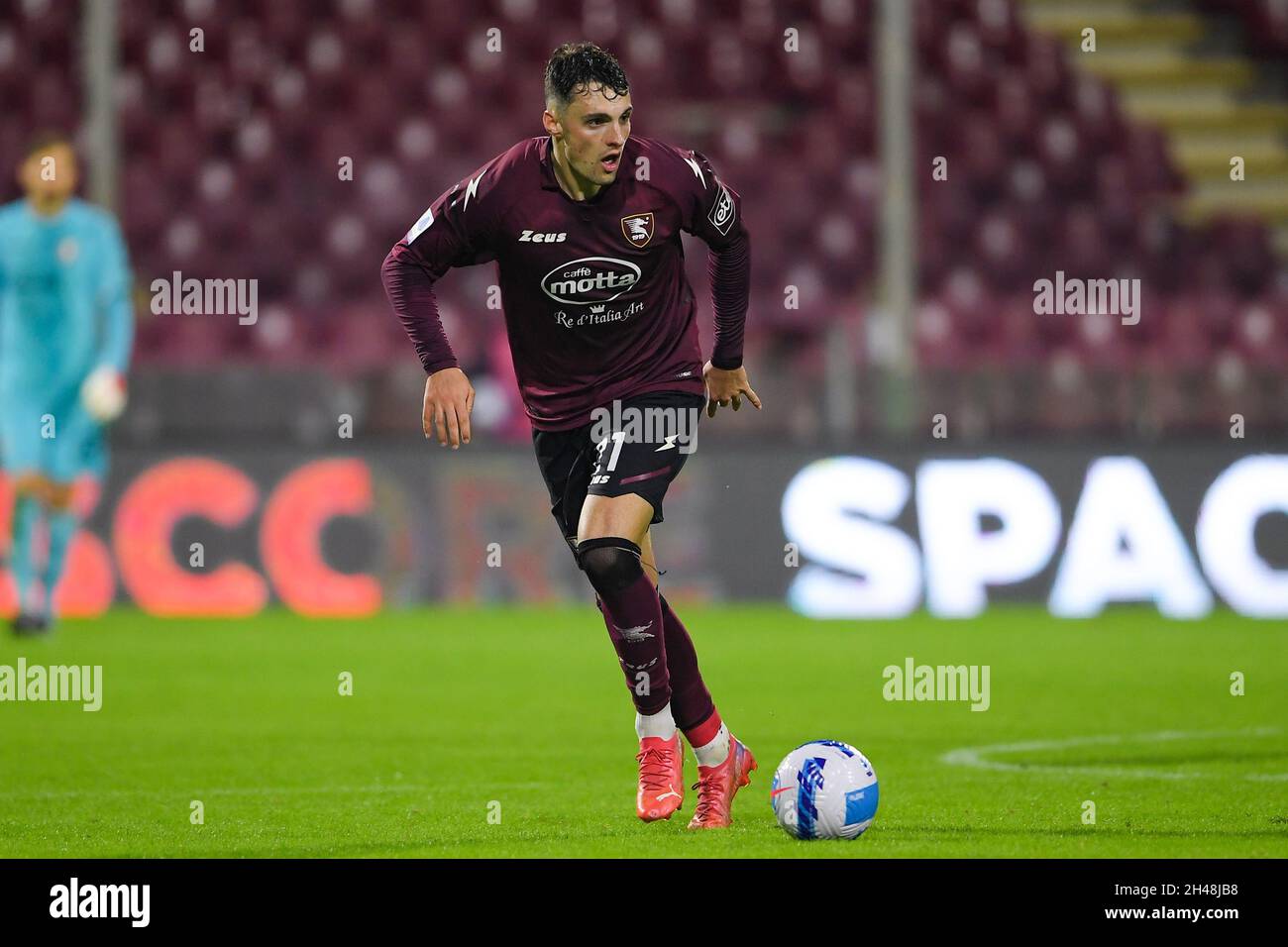 Nadir Zortea von Salernitana in Aktion während des Serie-A-Spiels zwischen Salernitana 1919 und Napoli SSC im Arechi-Stadion, Salerno, Italien, Stockfoto