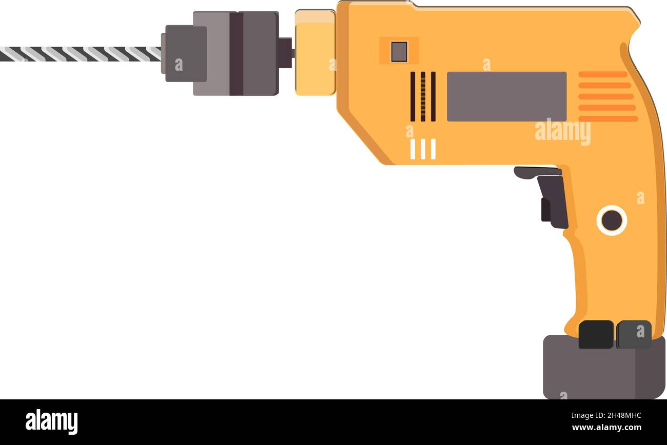 Mechanischer Bohrer, Illustration, Vektor auf weißem Hintergrund. Stock Vektor