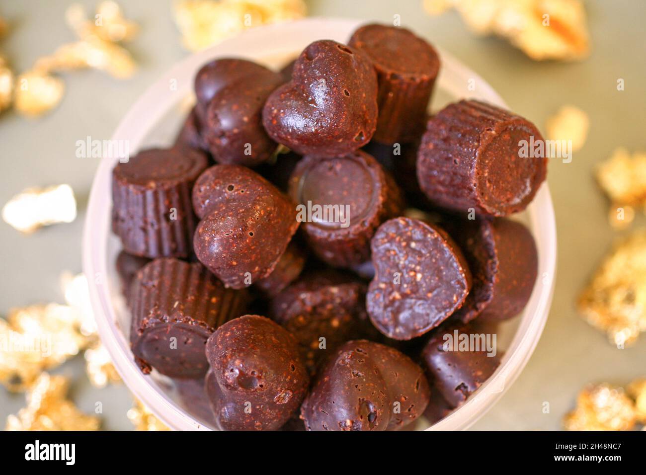 Handgemachte Schokoladenbonbons Stockfoto