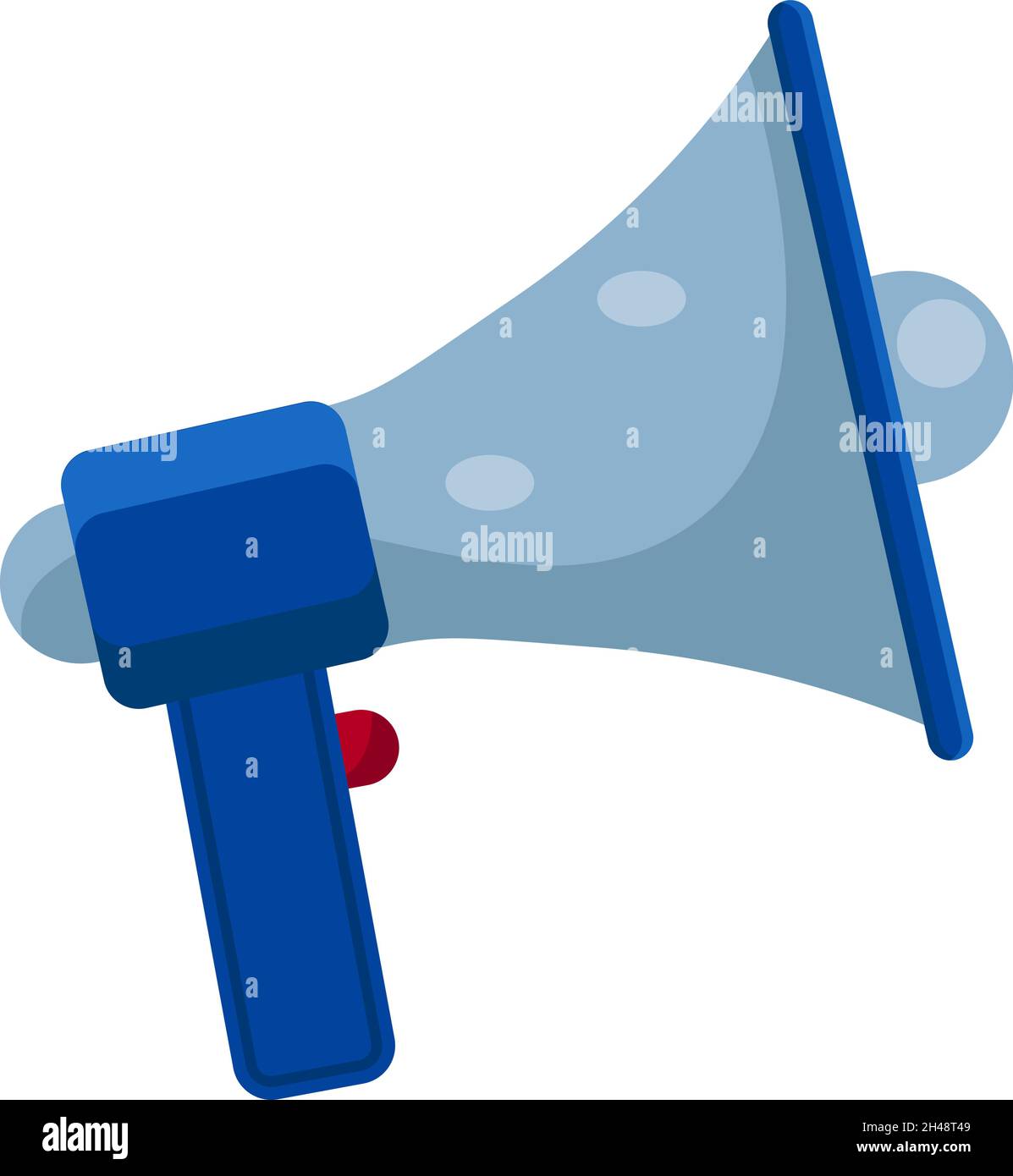 Blaues Megaphon, Illustration, Vektor auf weißem Hintergrund. Stock Vektor