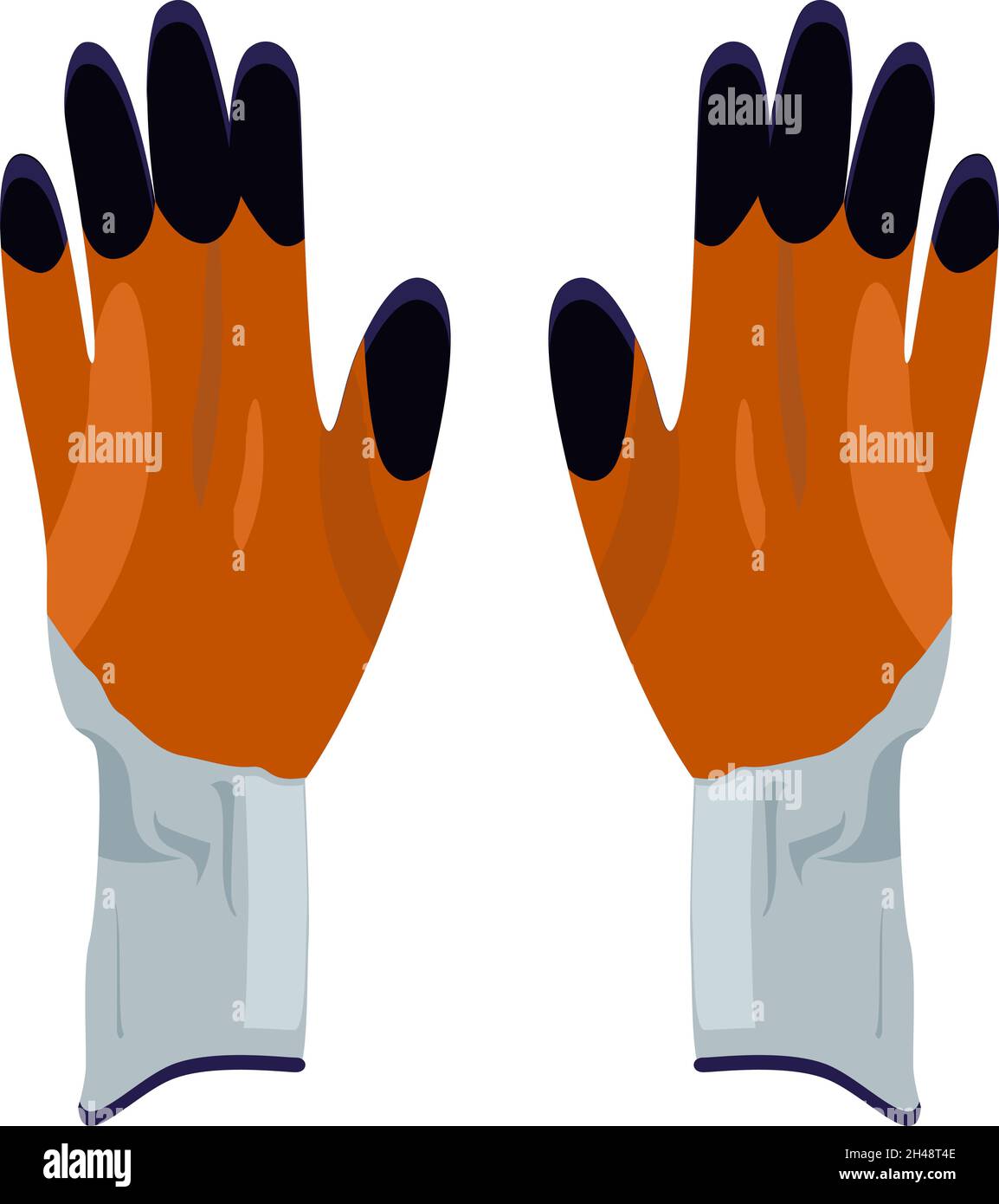 Gartenhandhandschuhe, Illustration, Vektor auf weißem Hintergrund. Stock Vektor