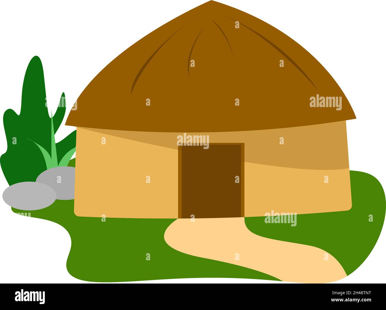 Wilding Hütte, Illustration, Vektor auf weißem Hintergrund. Stock Vektor