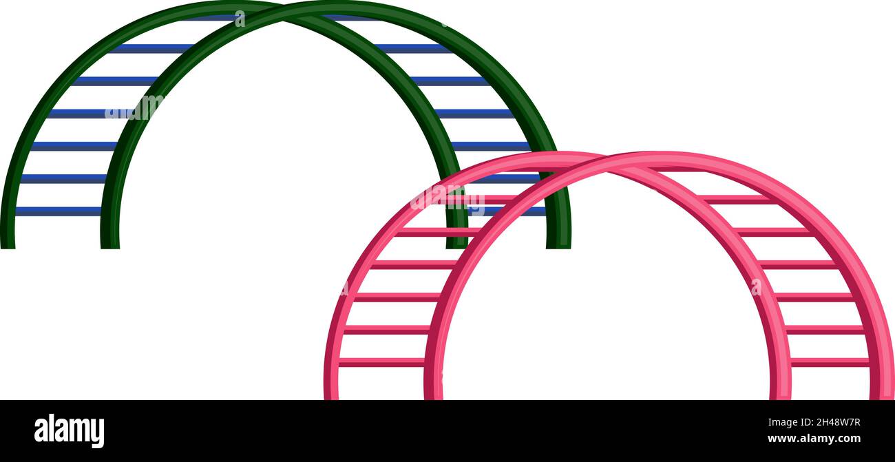 Kletterhalle im Dschungel, Illustration, Vektor auf weißem Hintergrund. Stock Vektor