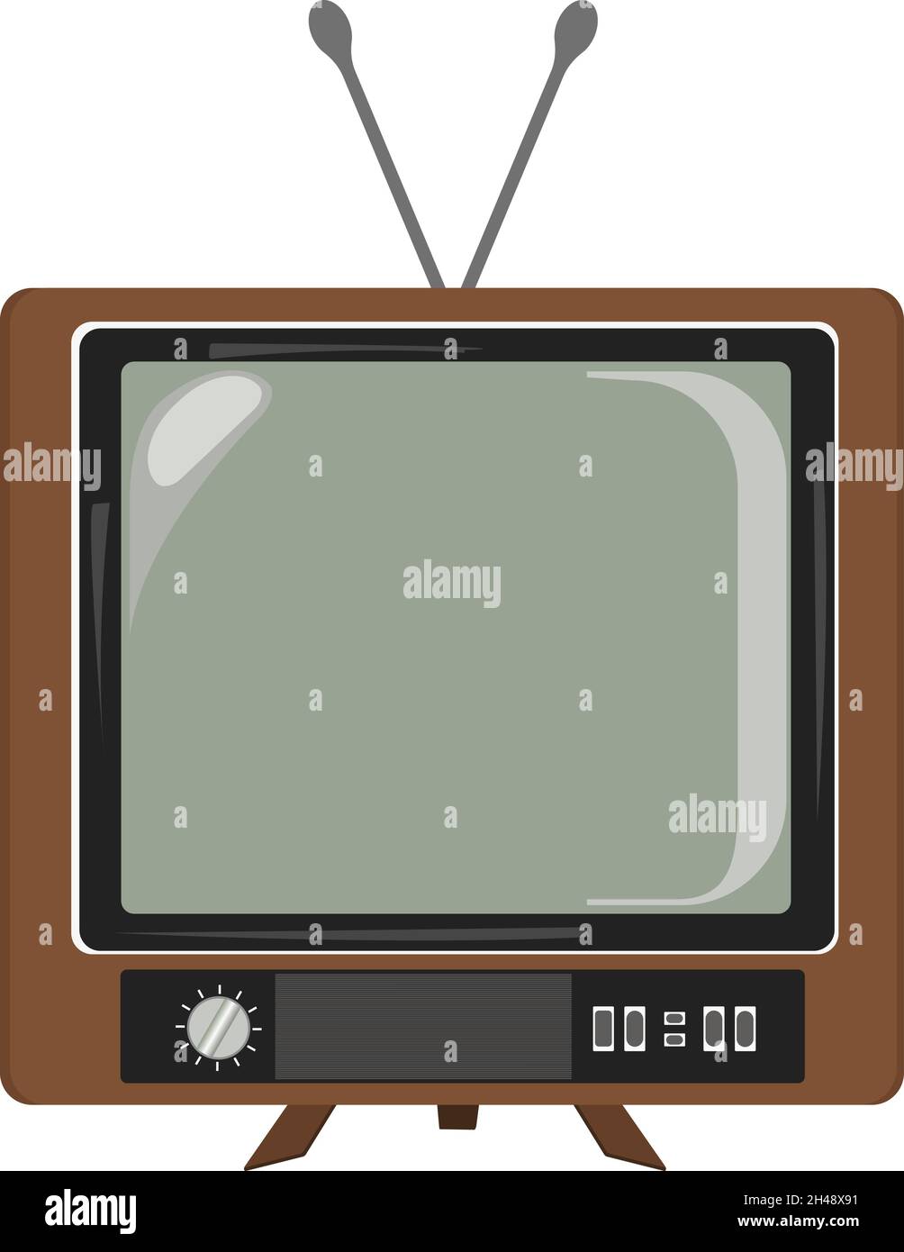 Retro-tv, Illustration, Vektor auf weißem Hintergrund. Stock Vektor