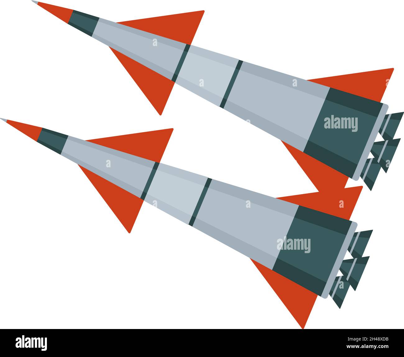 Gestartete Rakete, Illustration, Vektor auf weißem Hintergrund. Stock Vektor