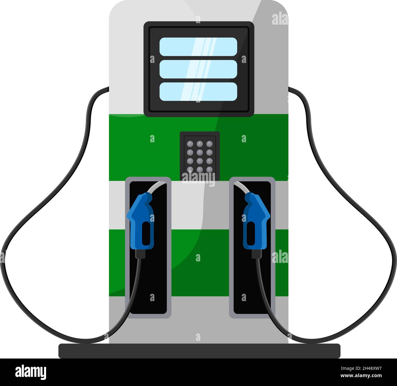Benzinpumpe, Abbildung, Vektor auf weißem Hintergrund. Stock Vektor