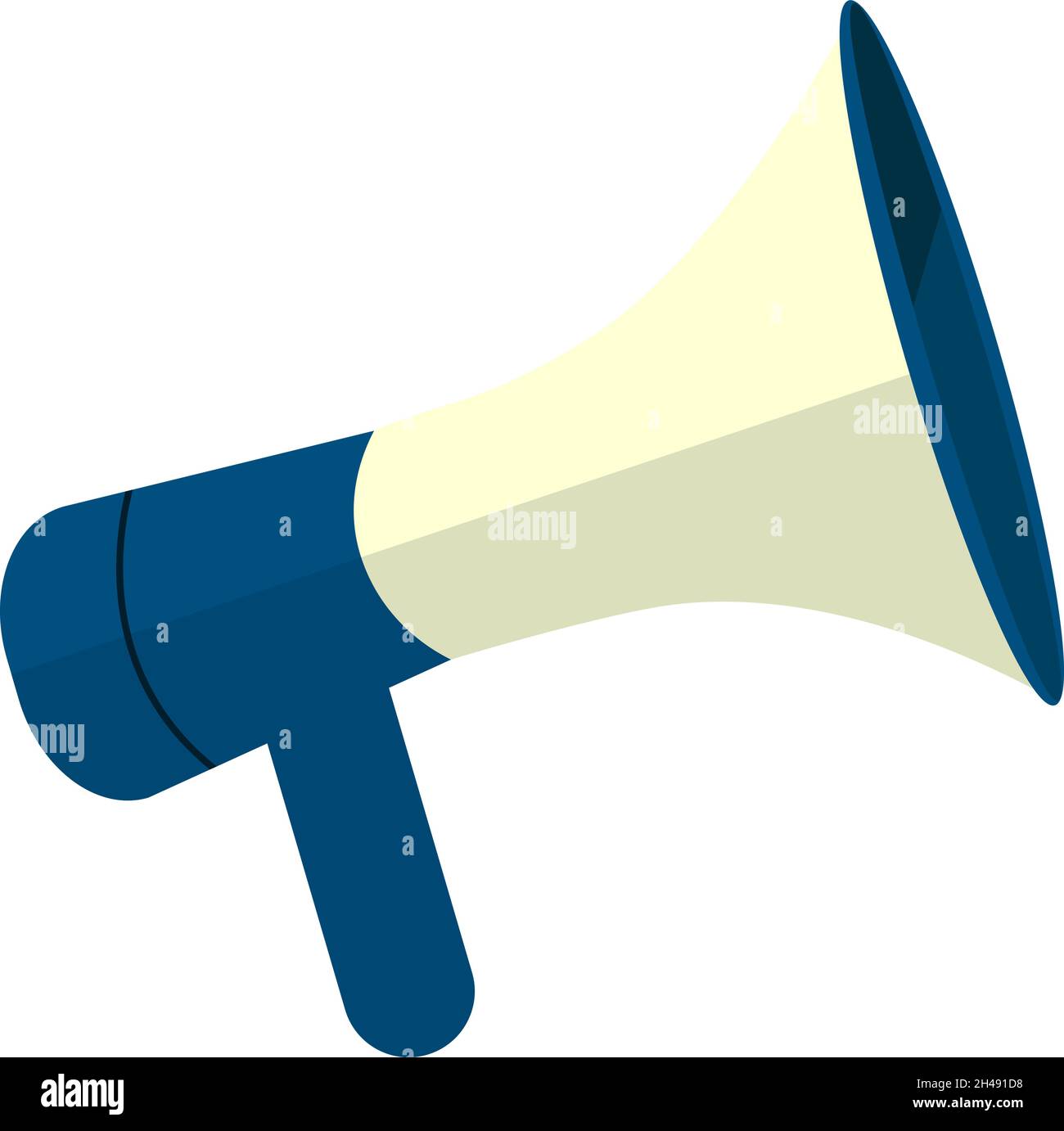 Blaues Megaphon, Illustration, Vektor auf weißem Hintergrund. Stock Vektor