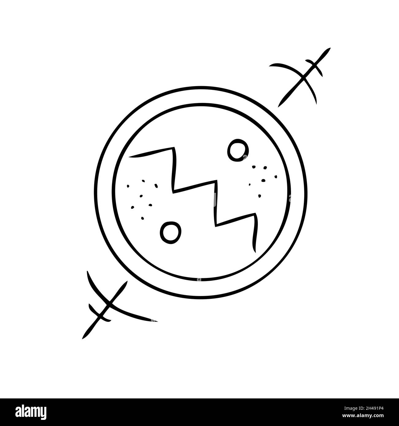 Esoterische geometrische Symbole. Himmelszeichen. Vektorgrafik. Stock Vektor