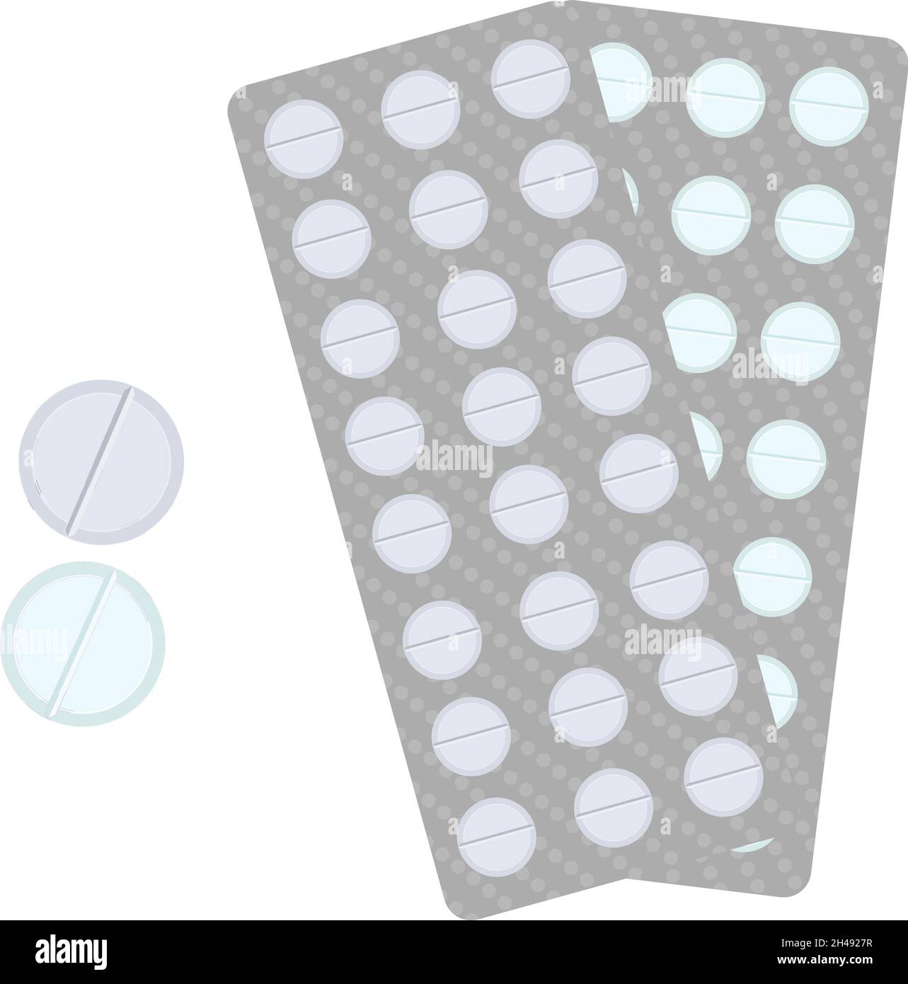 Tablets in Packung, Illustration, Vektor auf weißem Hintergrund. Stock Vektor