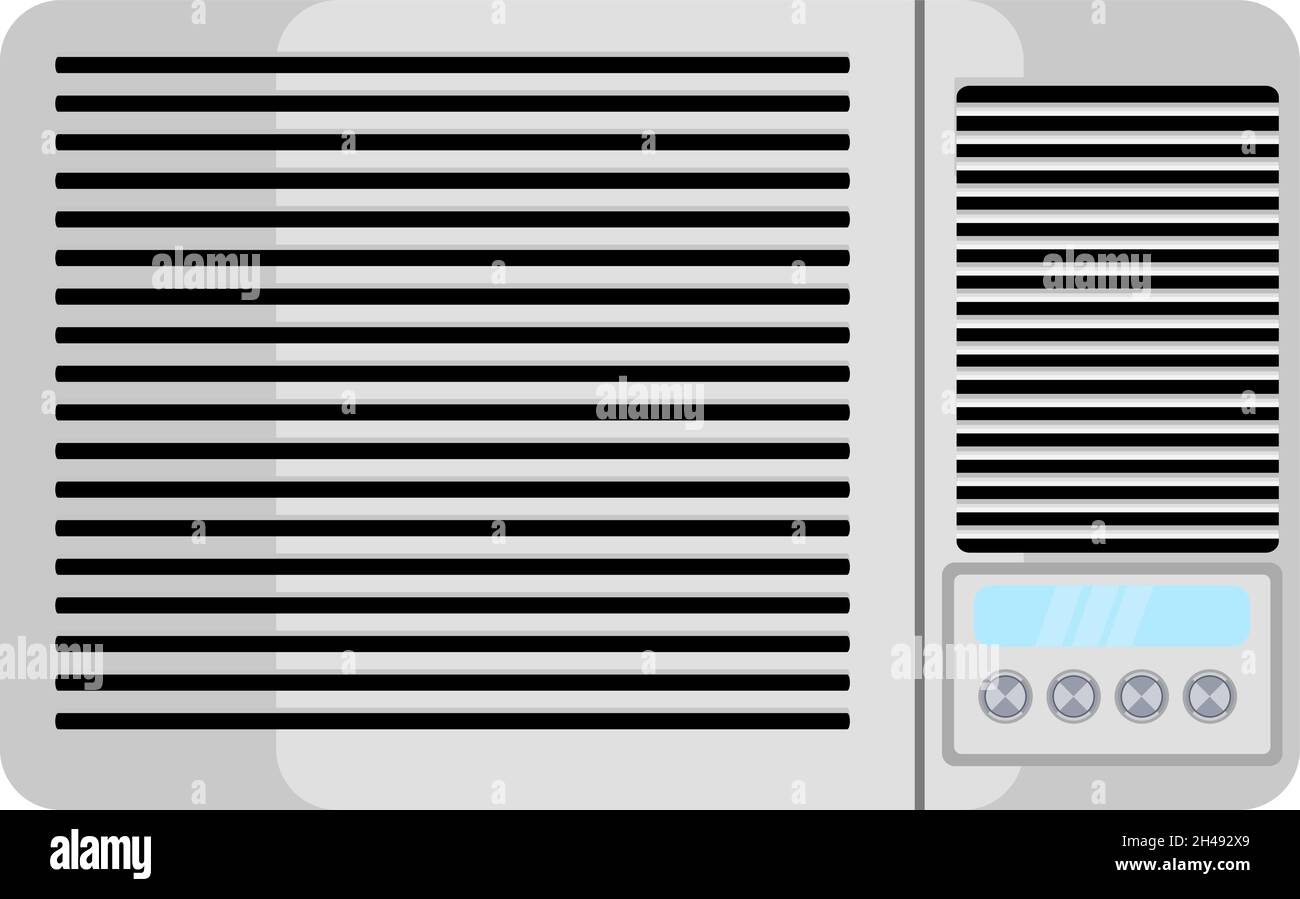 Fenster AC-System, Illustration, Vektor auf weißem Hintergrund. Stock Vektor Fenster AC-System, Illustration, Vektor auf weißem Hintergrund. Stock Vektor