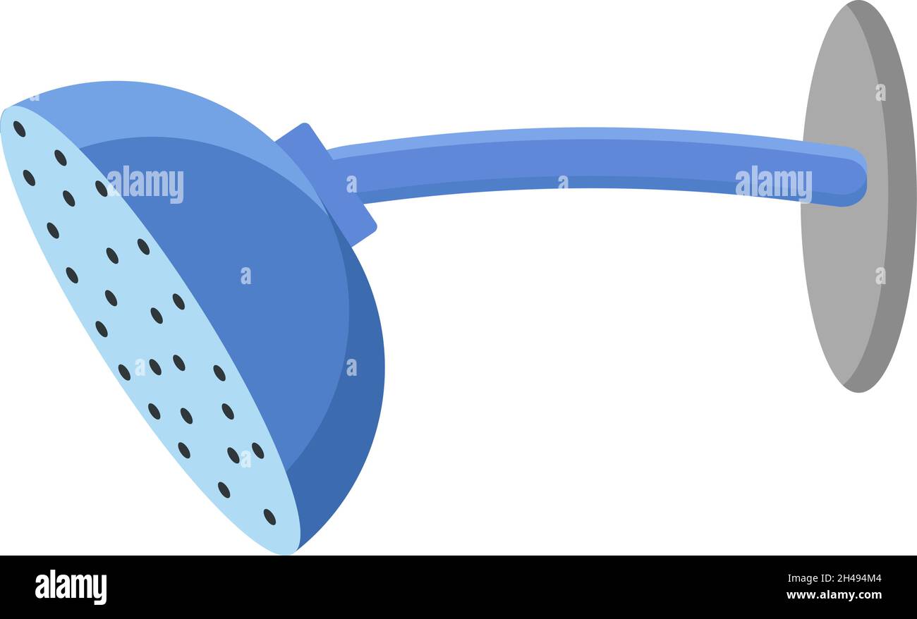 Blauer Duschkopf, Illustration, Vektor auf weißem Hintergrund. Stock Vektor Blauer Duschkopf, Illustration, Vektor auf weißem Hintergrund. Stock Vektor