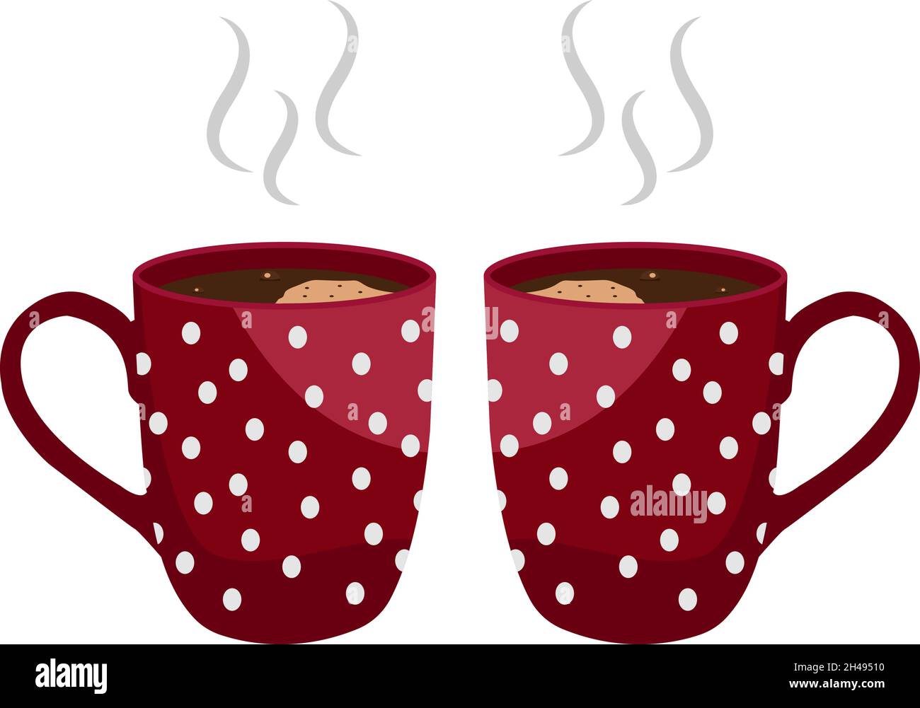 Rote Kaffeetassen, Illustration, Vektor auf weißem Hintergrund. Stock Vektor