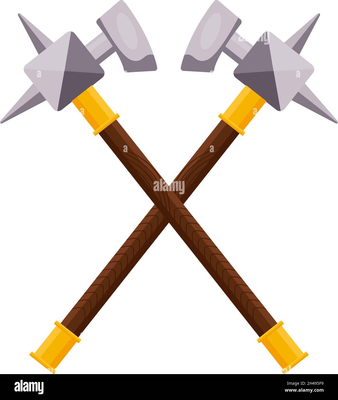 Kriegshammer, Illustration, Vektor auf weißem Hintergrund. Stock Vektor