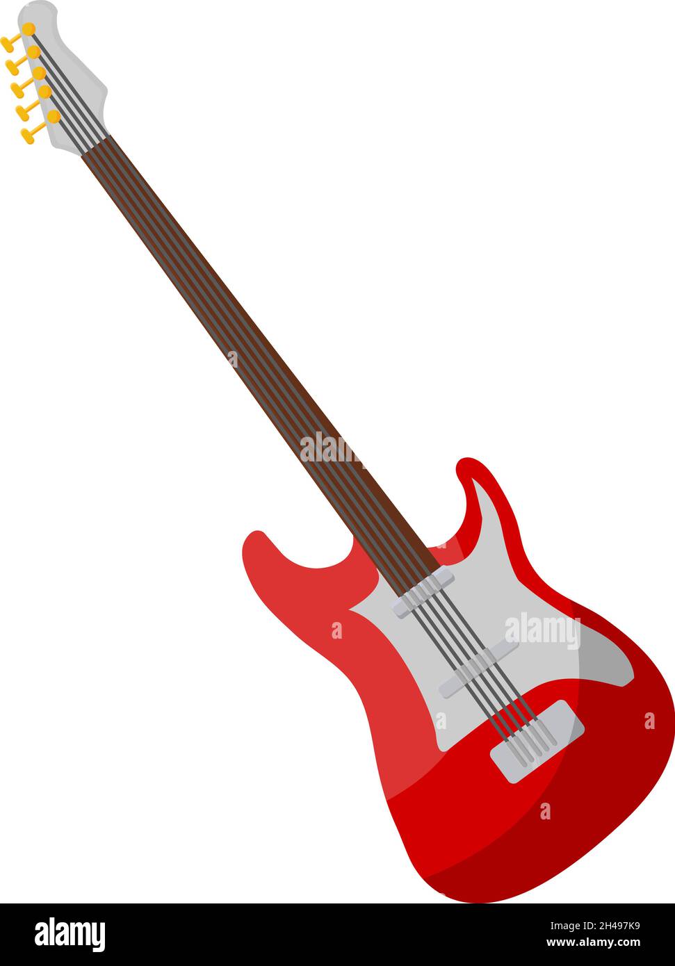 Rote E-Gitarre, Illustration, Vektor auf weißem Hintergrund. Stock Vektor