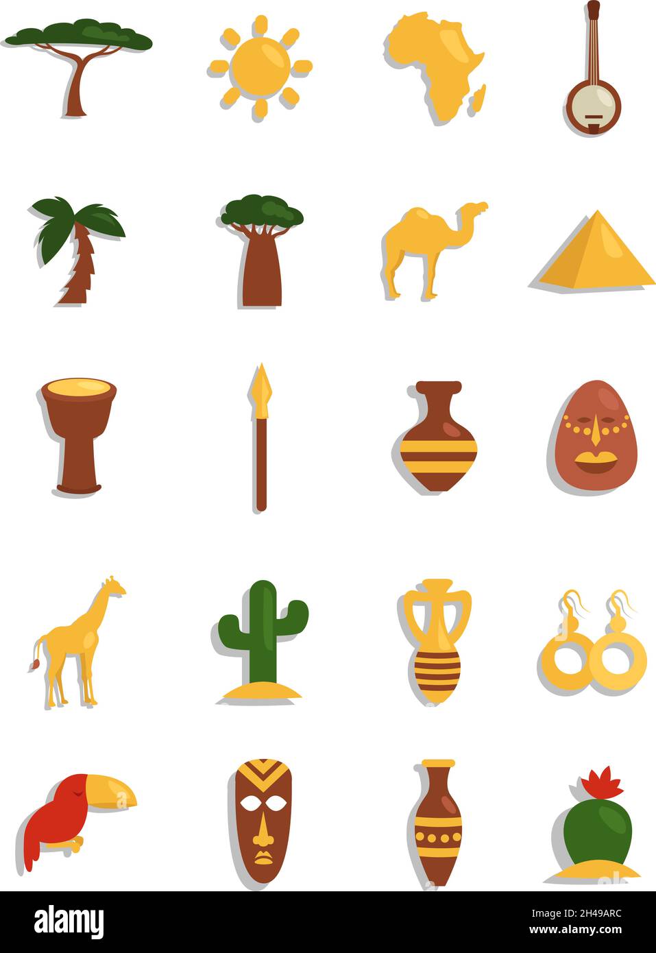 Afrikanische Kultur, Illustration, Vektor, auf weißem Hintergrund. Stock Vektor