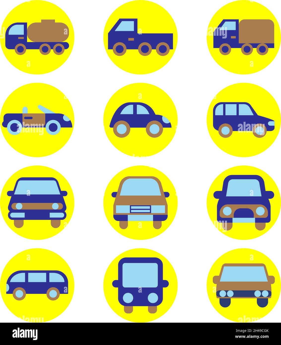 Transportfahrzeuge, Illustration, Vektor, auf weißem Hintergrund. Stock Vektor