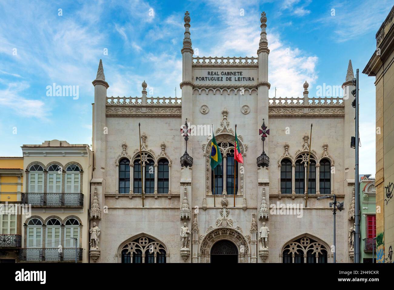 Architektur und Dekoration des Königlichen Portugiesischen Kabinetts von Reading (Real Gabinete Portuguez de Leitura) Stockfoto