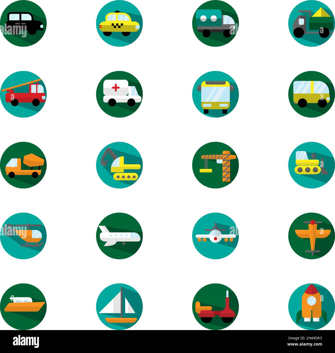 Transportfahrzeuge, Illustration, Vektor, auf weißem Hintergrund. Stock Vektor