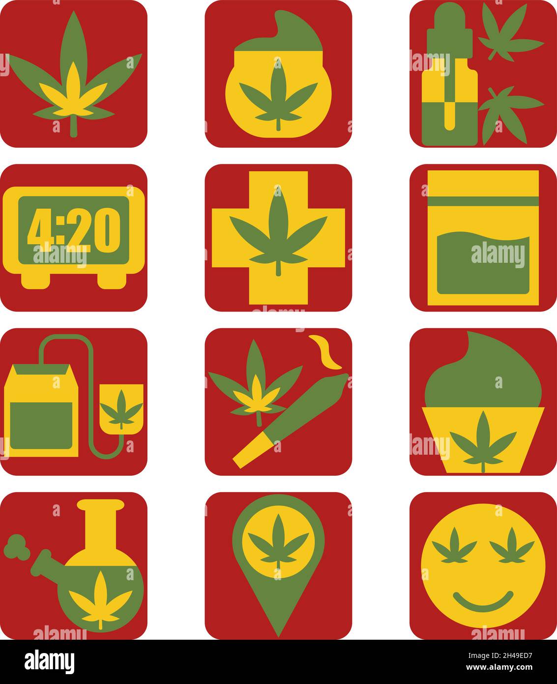 Canabis-Kultur, Illustration, Vektor, auf weißem Hintergrund. Stock Vektor