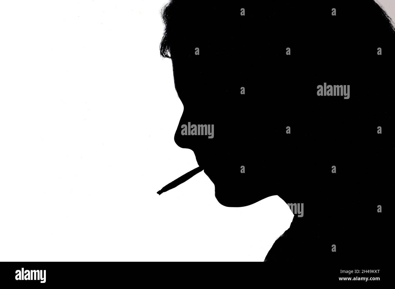 Eine nicht identifizierbare Person, die einen Topf raucht. In New York um 1980. Stockfoto