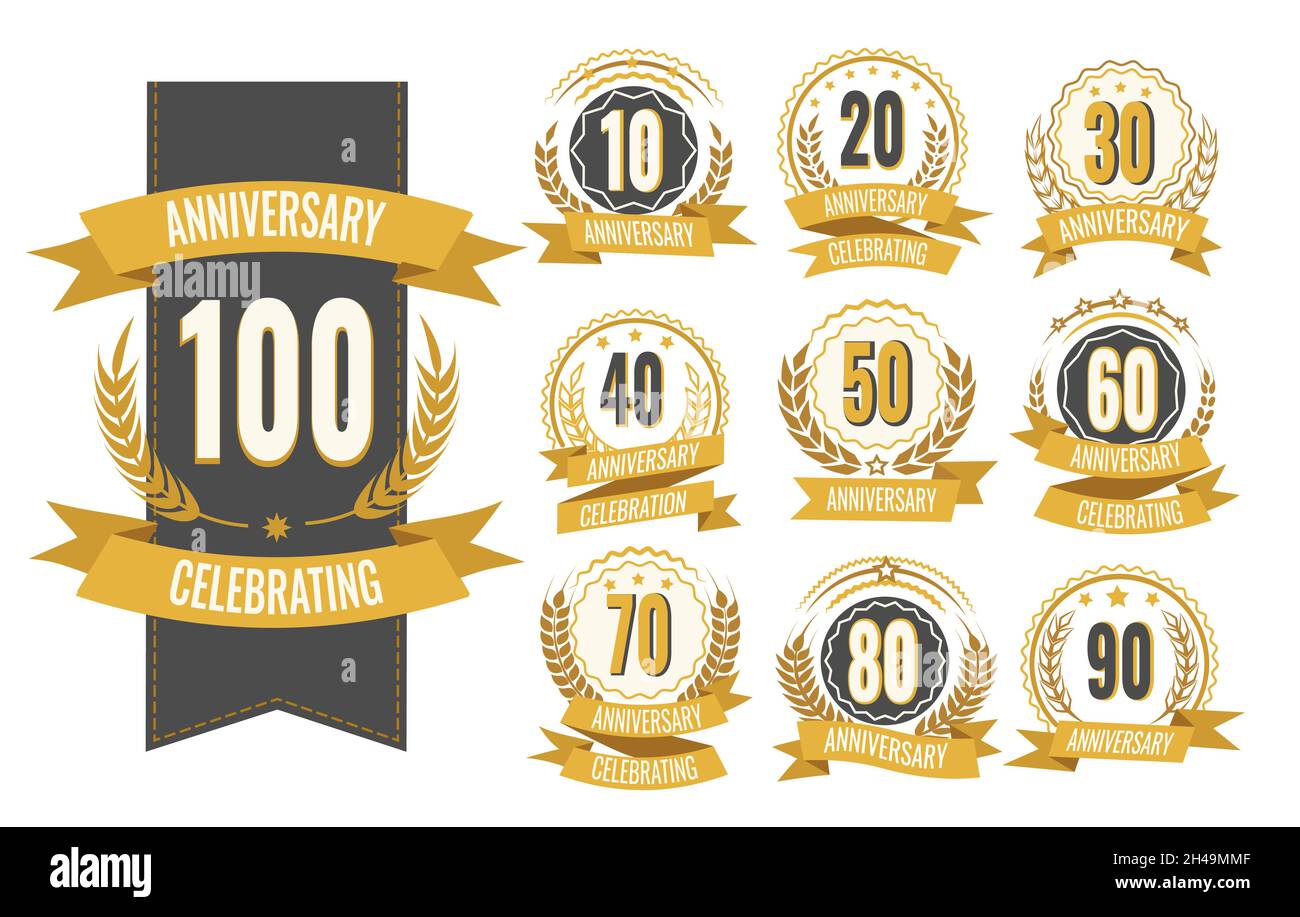 Tags für Jahreszahlen Stock Vektor