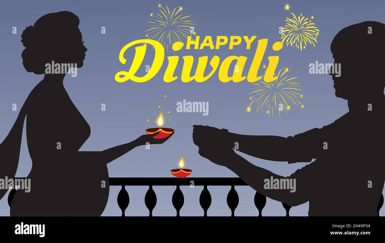 Happy Diwali 2021, Diwali die besten Wünsche, das Festival des Lichts, Diwali Feier die besten Wünsche Stockfoto