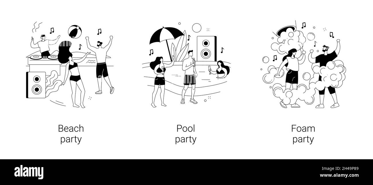 Sommer Veranstaltung abstrakte Konzept Vektor Illustrationen. Stock Vektor