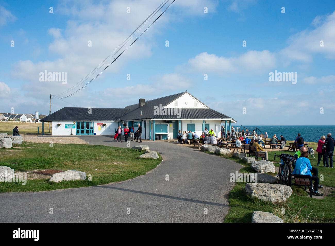 Das Lobster Pot Café und Restaurant auf der Isle of Portland Dorset England Stockfoto