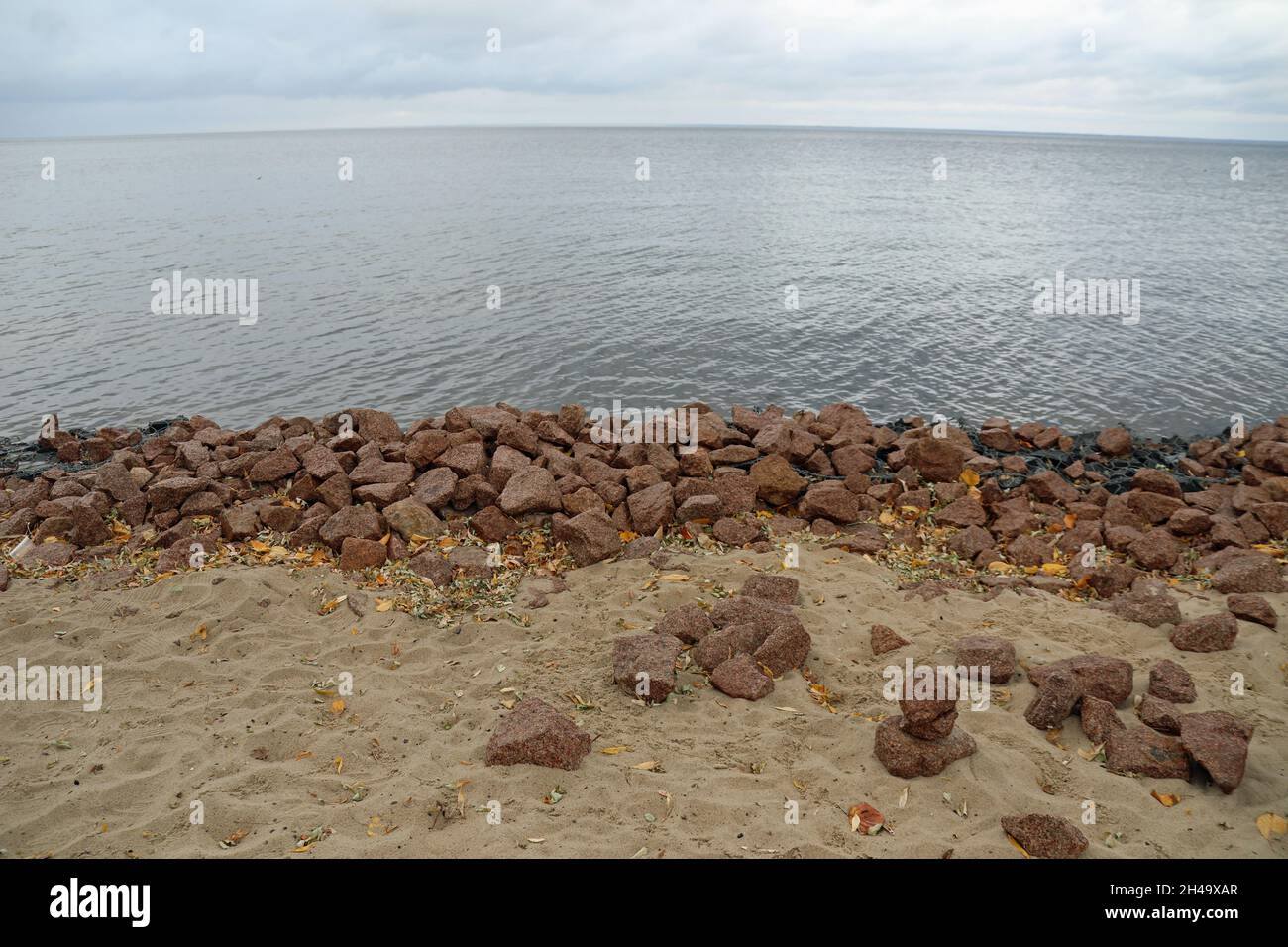 Kontaminiertes Wasserreservoir in der Ukraine genannt Kiewer Meer Stockfoto