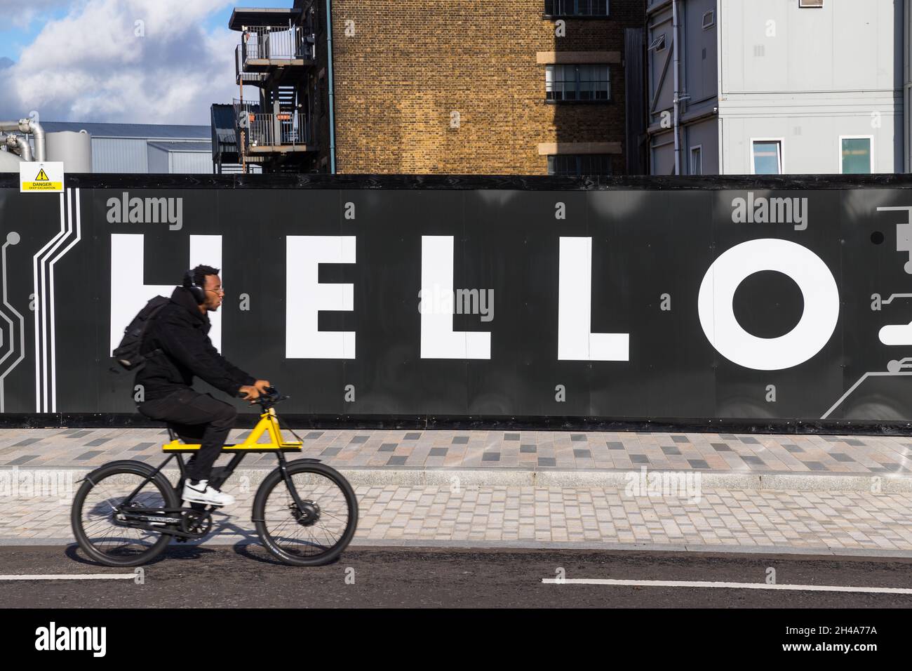 Hallo auf einem Horten Stockfoto