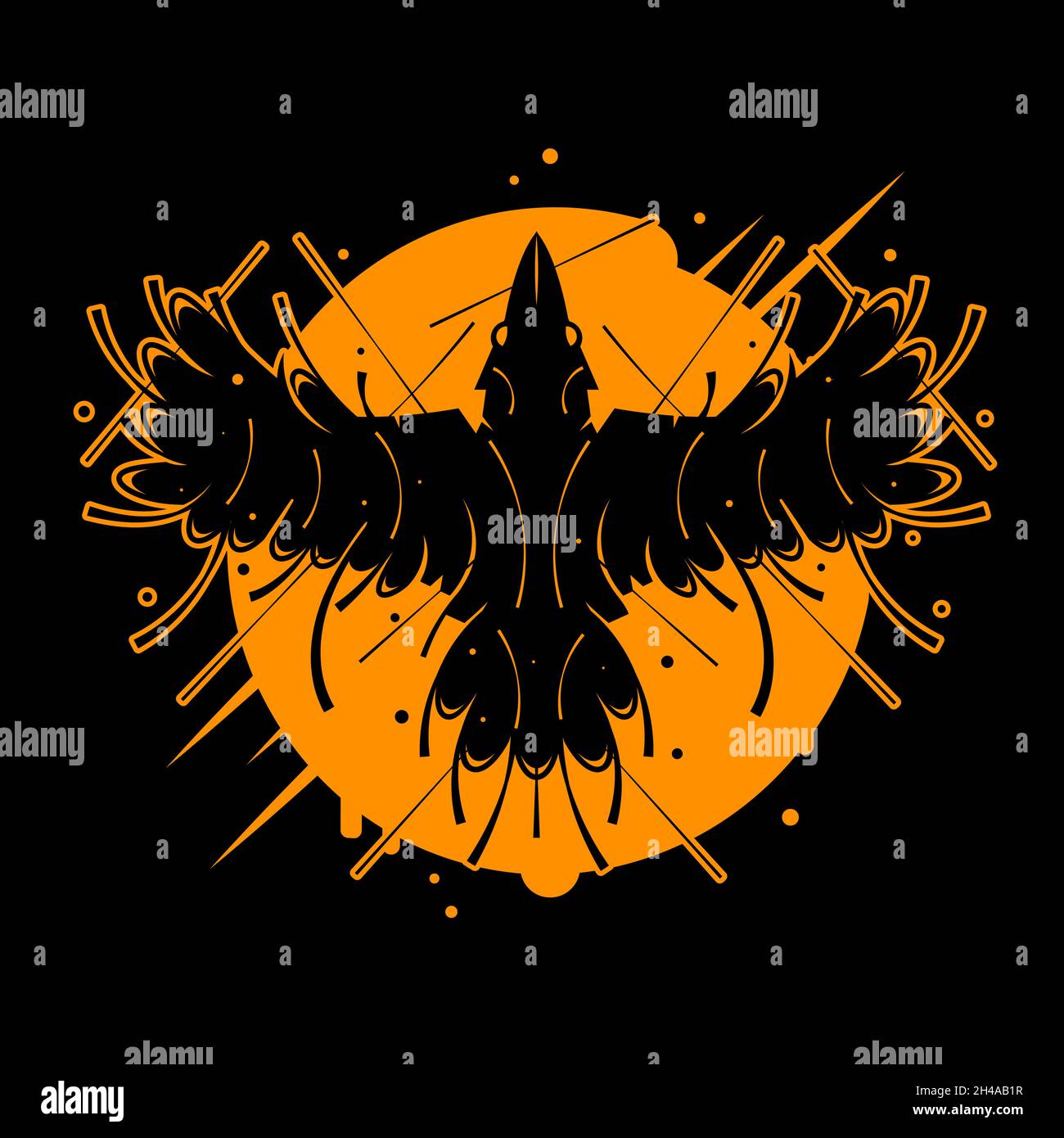 Raven. Vorlage für Vektorlogo im Fettstil Stock Vektor