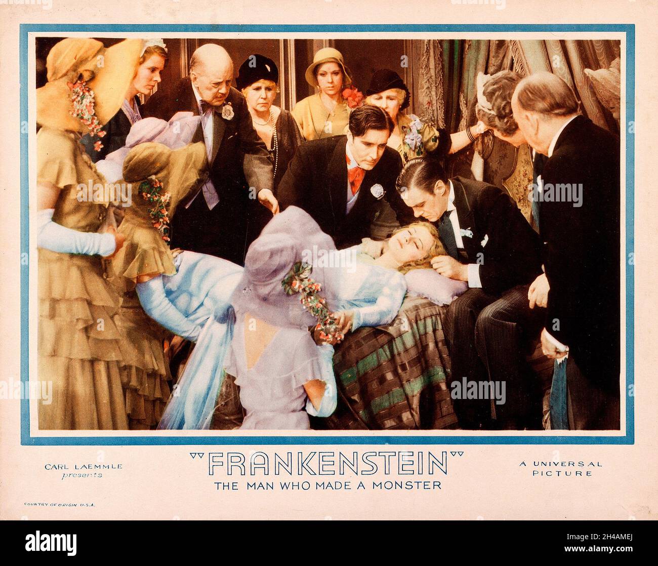 Frankenstein (Universal, 1931). Lobby-Karte. Mit Boris Karloff. Stockfoto