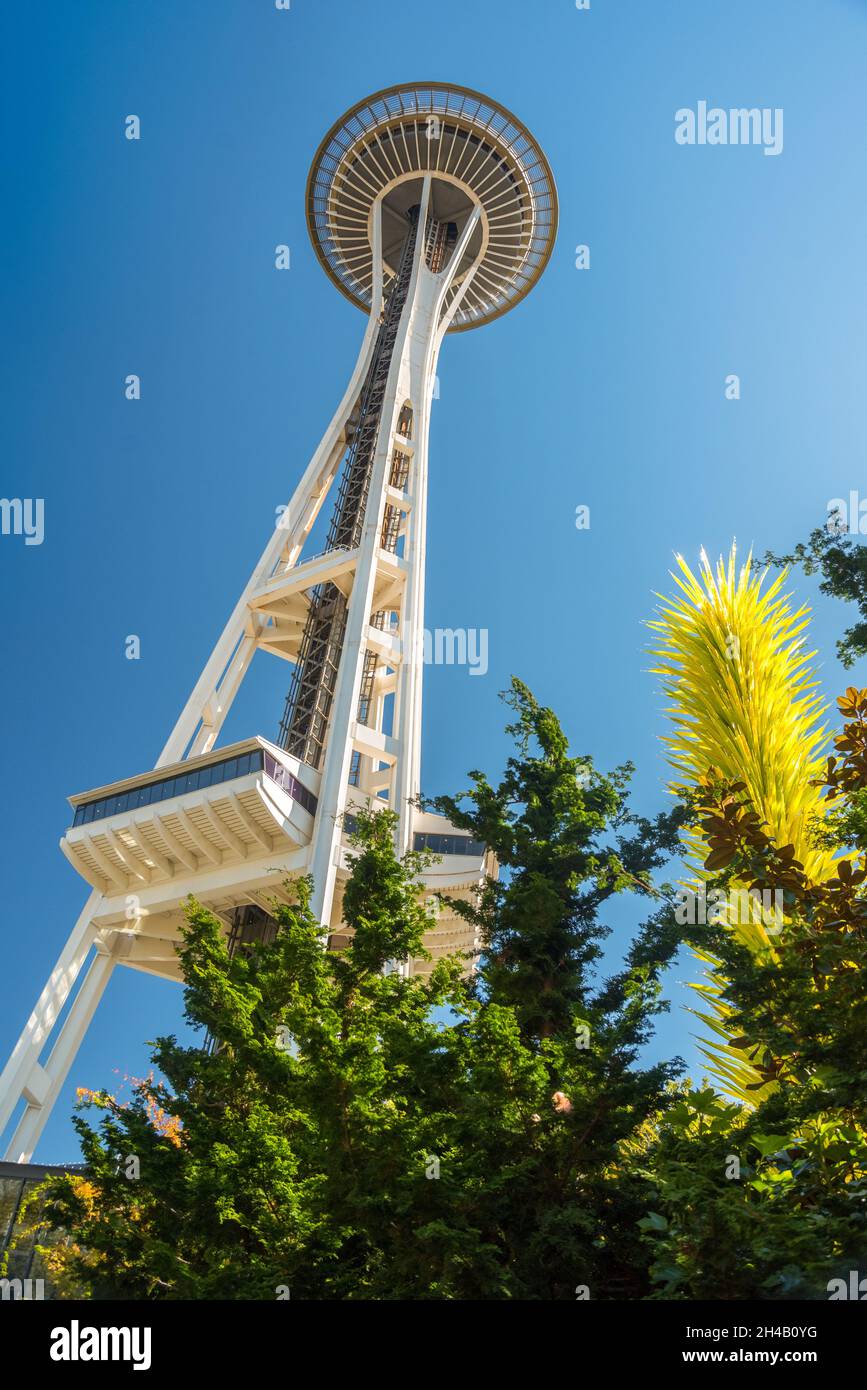 Berühmte Weltraumnadel von Seattle, Staat Washington, USA Stockfoto