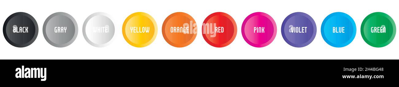 Satz von 10 farbigen Vektorschaltflächen Stock Vektor
