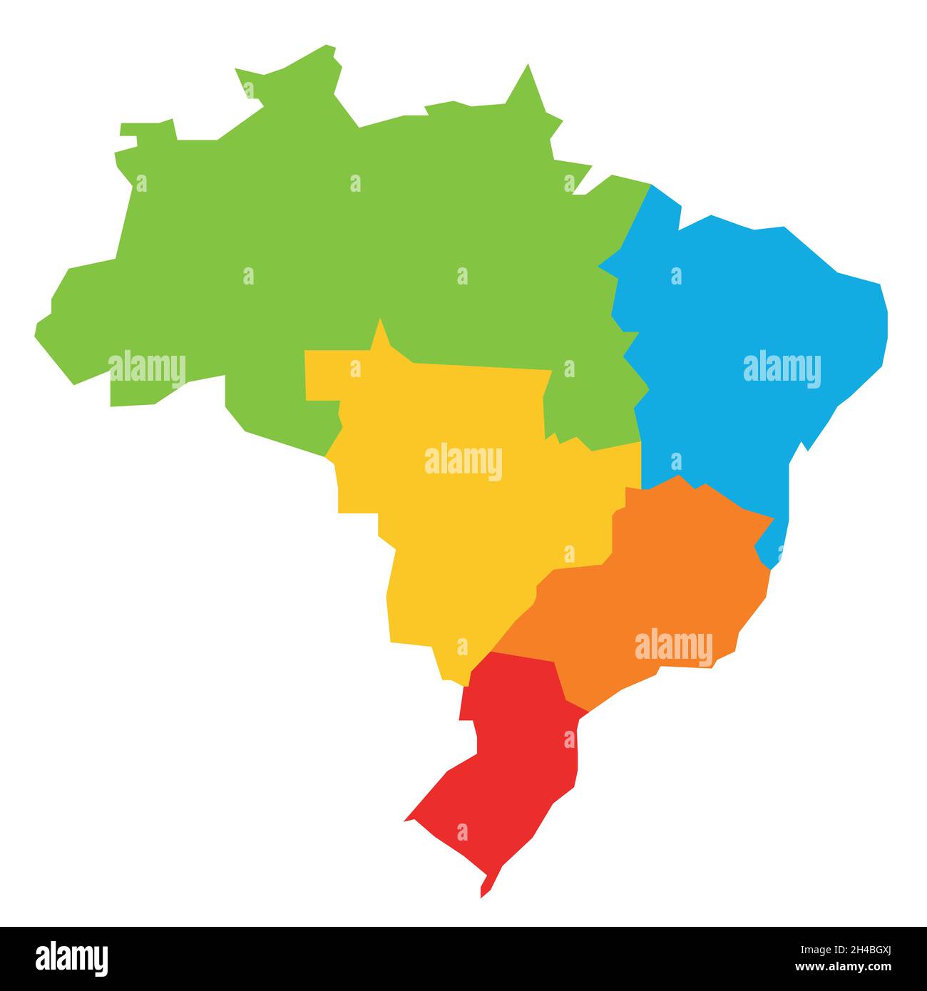 Brasilien - Vektorkarte von Regionen Stock Vektor
