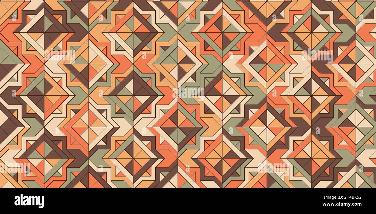Abstraktes geometrisches Muster mit polygonaler Form. Farbenfroher Hintergrund im Retro-Stil Stock Vektor