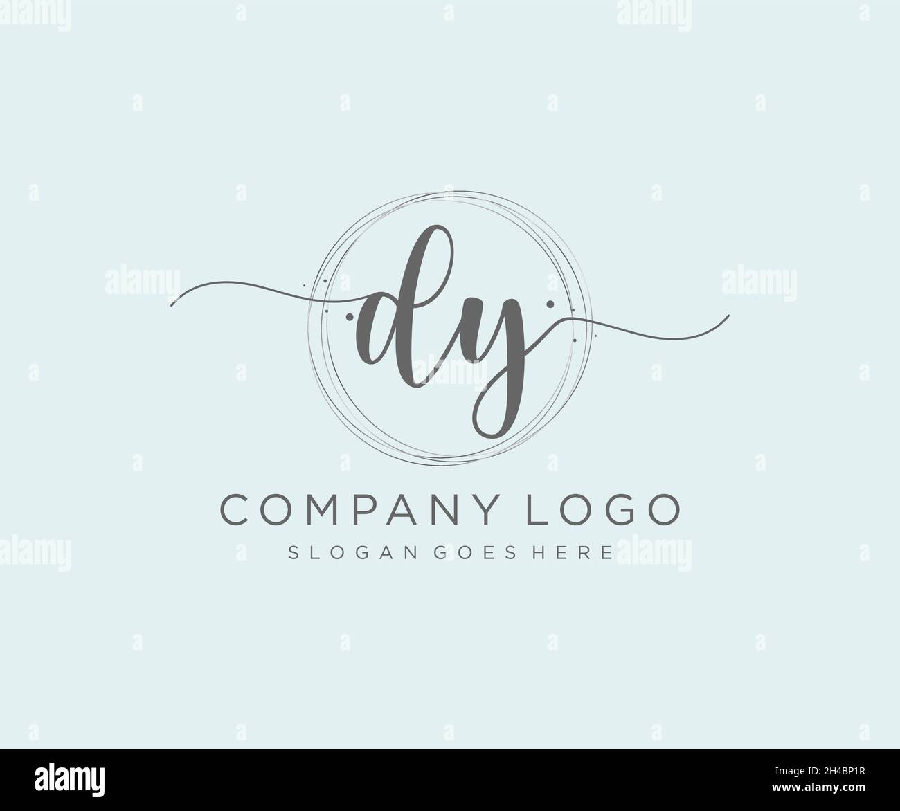 Feminines DY-Logo. Verwendbar für Natur, Salon, Spa, Kosmetik und Beauty Logos. Flaches Vektor-Logo-Design-Template-Element. Stock Vektor