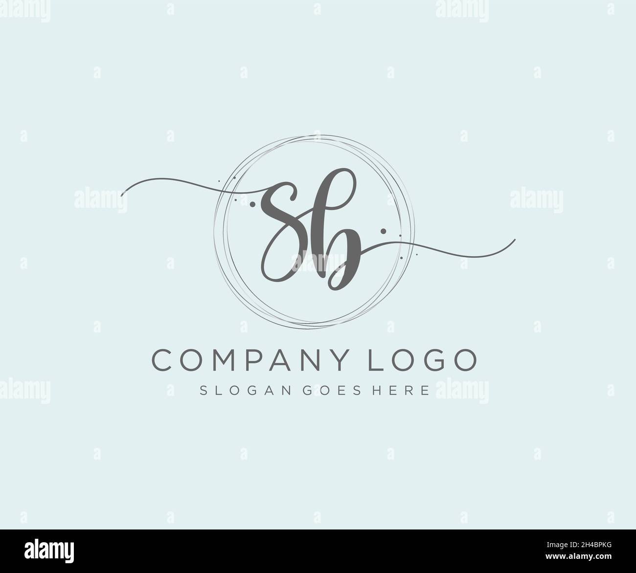 SB feminines Logo. Verwendbar für Natur, Salon, Spa, Kosmetik und Beauty Logos. Flaches Vektor-Logo-Design-Template-Element. Stock Vektor