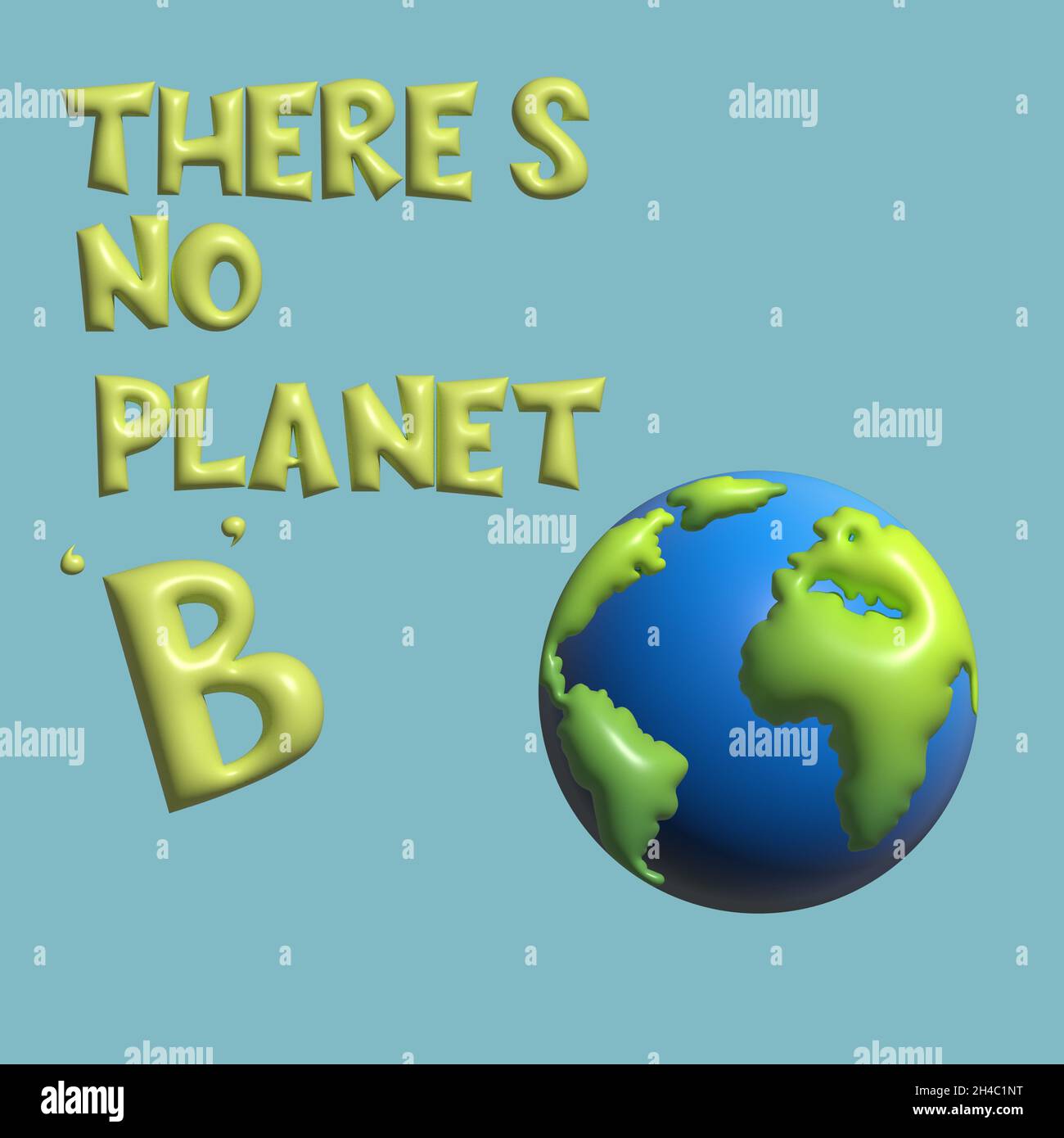 Ökologisches Konzept - es gibt keinen Planeten B - 3d Rendering Stockfoto