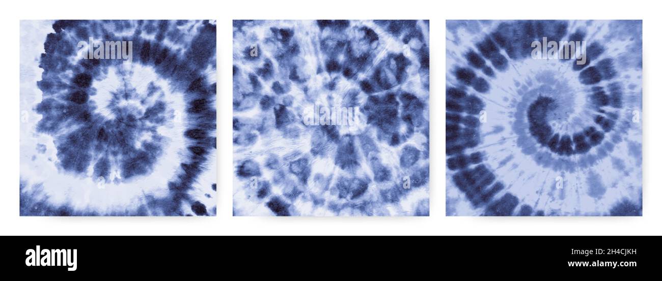 Denim-Spirale Mit Bindegürtel. Vector-Hemdstoff. Aquarell Grunge Baumwolle. Tie Dye Spirale im Stil der 1960. Cool Stock Vektor