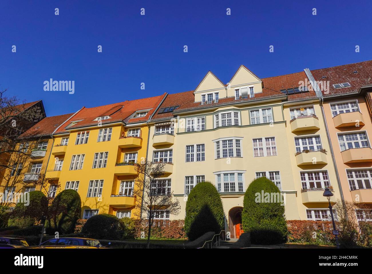Wohnhäuser, Landauer Straße, Rheingau Viertel, Wilmersdorf, Berlin, Deutschland Stockfoto