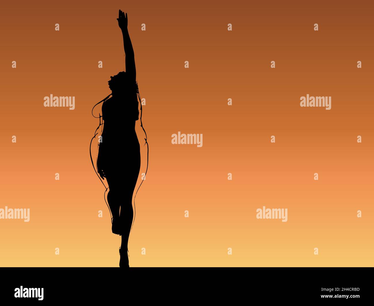 Conceptual Fat Übergewicht fettleibig weiblich vs schlank fit gesunden Körper nach der Gewichtsabnahme oder Ernährung mit Muskeln dünn junge Frau über Sonnenuntergang. Fitness, Ernährung Stockfoto