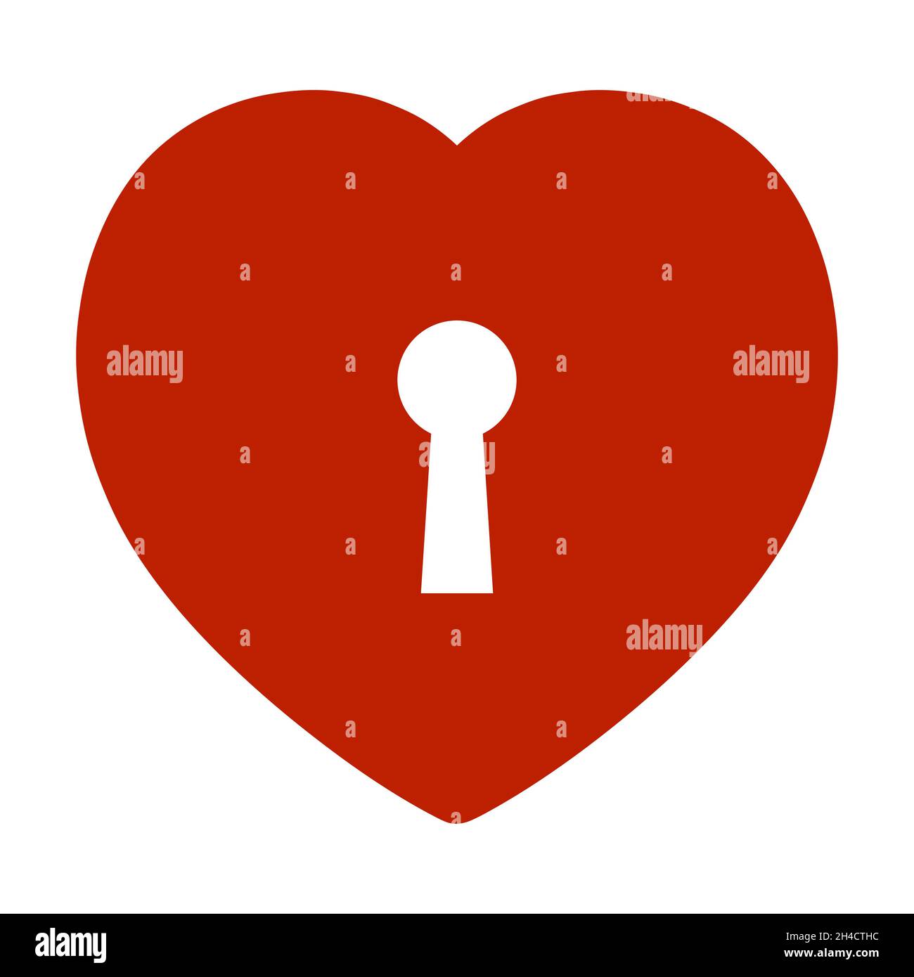 Herz mit Schlüsselloch ist ein Symbol für die Suche nach einem Partner, der in der Lage sein wird, den Schlüssel zum Herzen zu finden Stock Vektor
