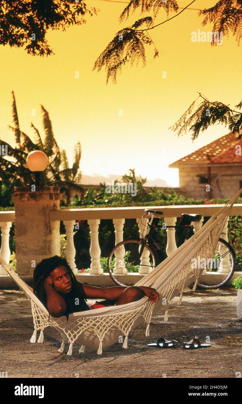 Eddy Grant bei seiner Baileys Plantation Barbados 1983 Stockfoto