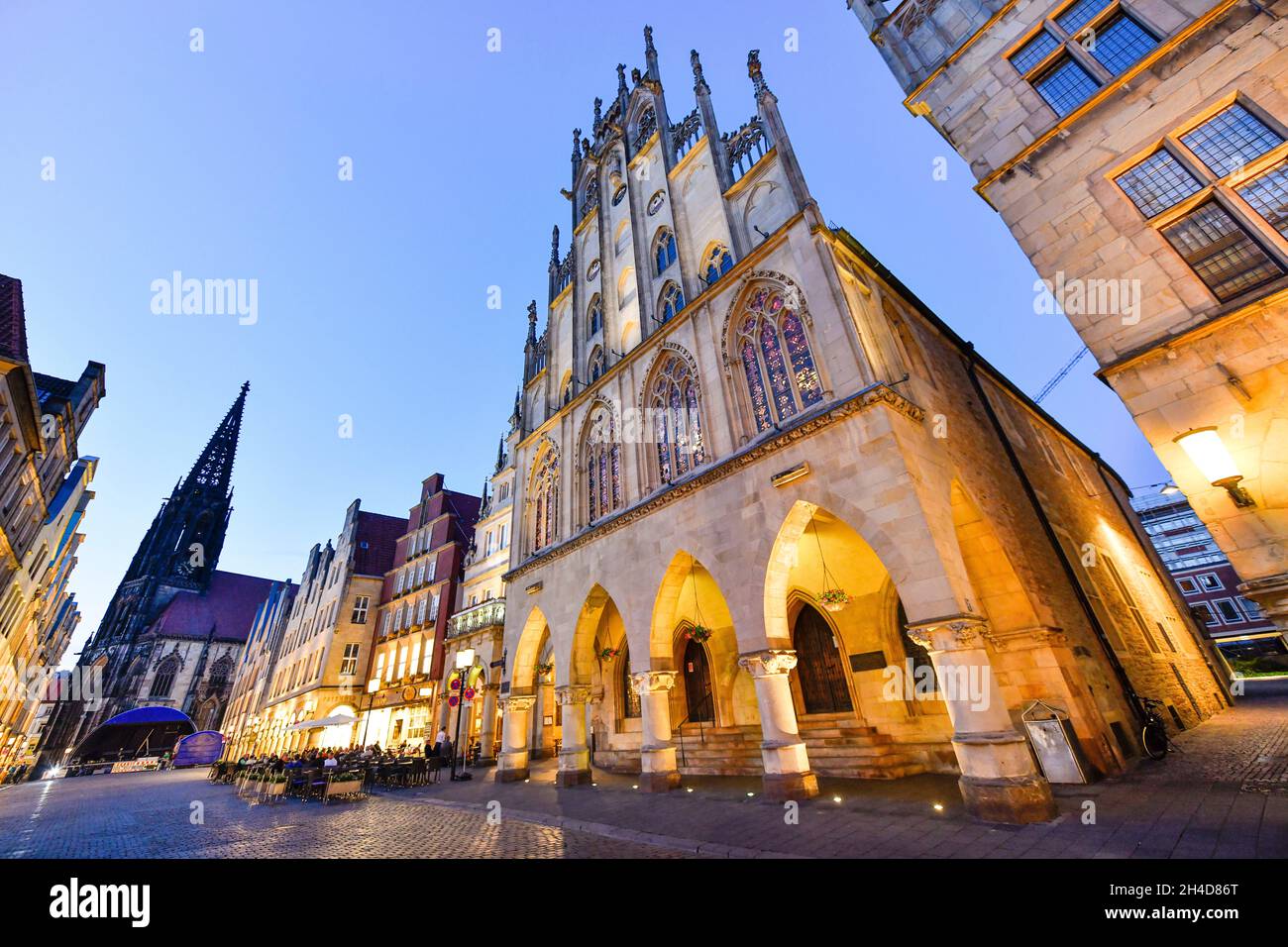 Historisches Rathaus, Prinzipalmarkt, Münster, Nordrhein-Westfalen, Deutschland Stockfoto