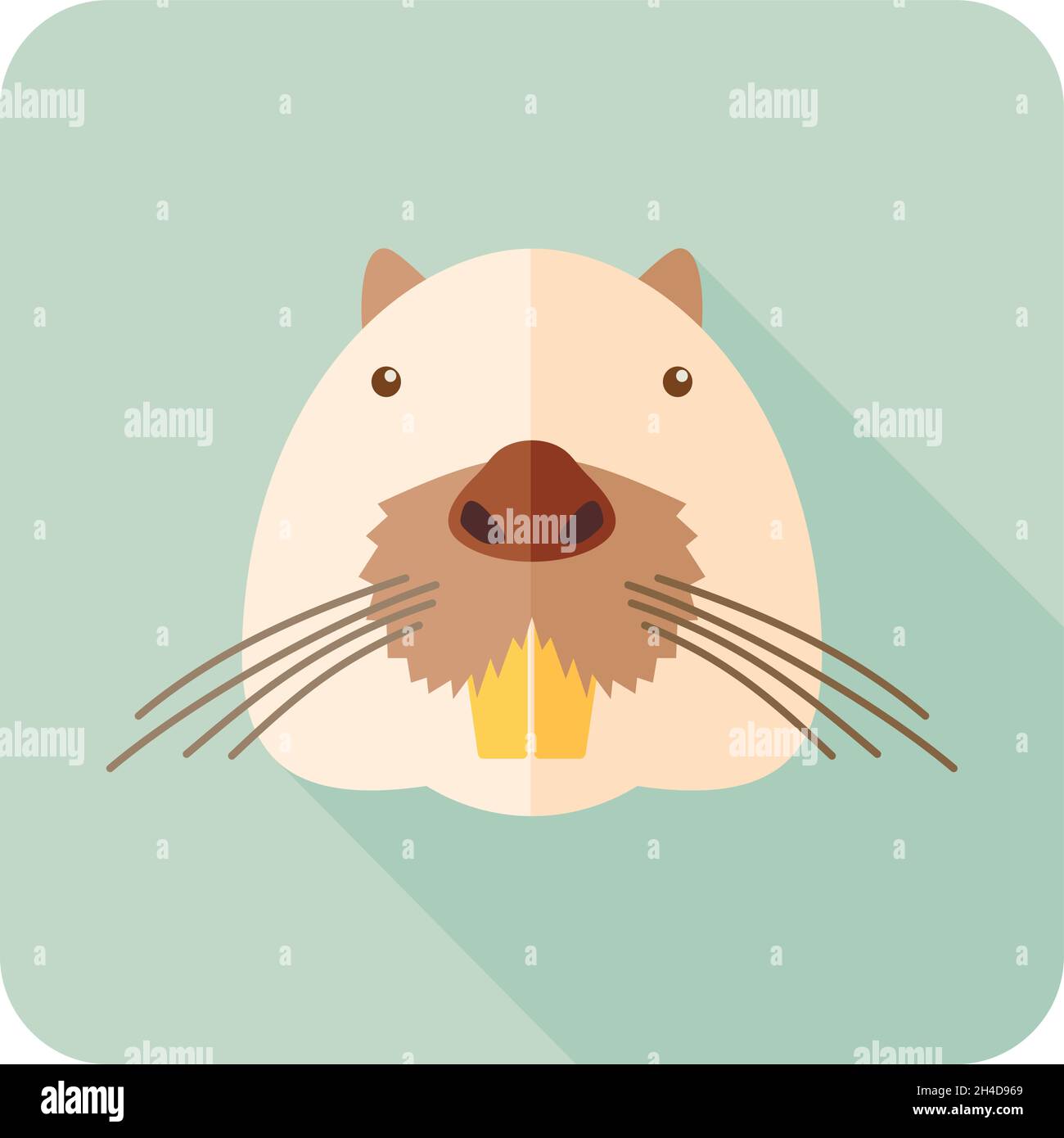 Flaches Symbol für Otterbiber. Vektorsymbol Tierkopf eps 10 Stock Vektor