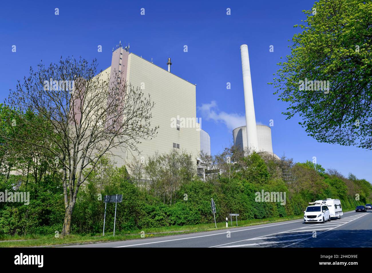 Kraftwerk Heyden, Lahde, Petershagen, Kreis Minden-Lübbecke, Nordrhein-Westfalen, Deutschland Stockfoto
