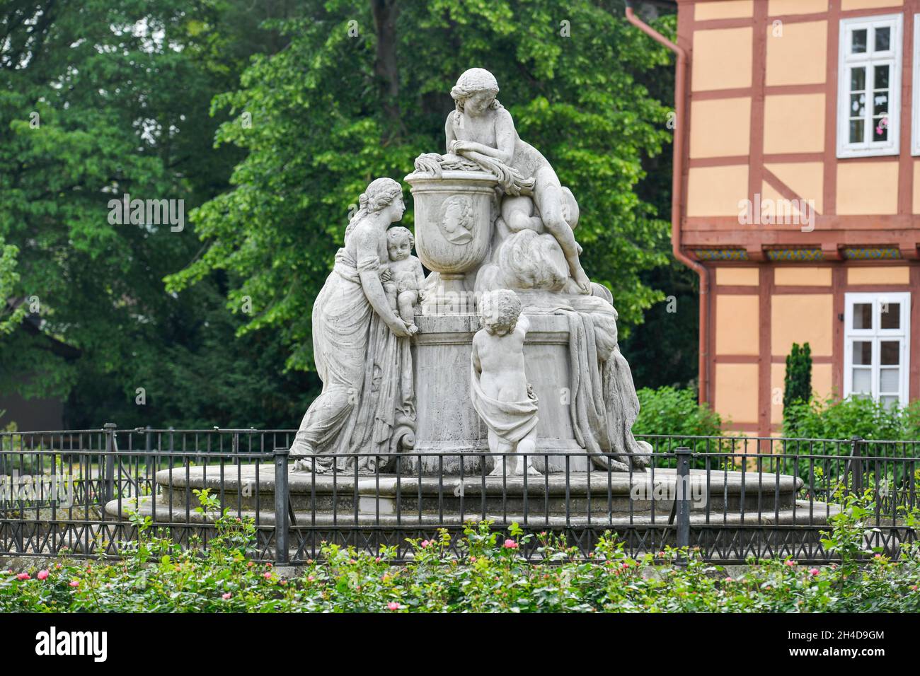 Caroline-Mathilde-Denkmal am Osteingang, Französischen Garten, Celle, Niedersachsen, Deutschland Stockfoto